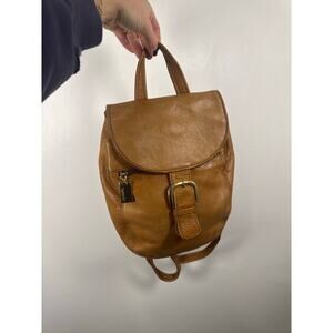 Tignanello Vintage Tan Leather Boho Backpack, OS